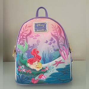 Loungefly Disney The Little Mermaid Ariel & Flounder Mini Backpack Exclusive